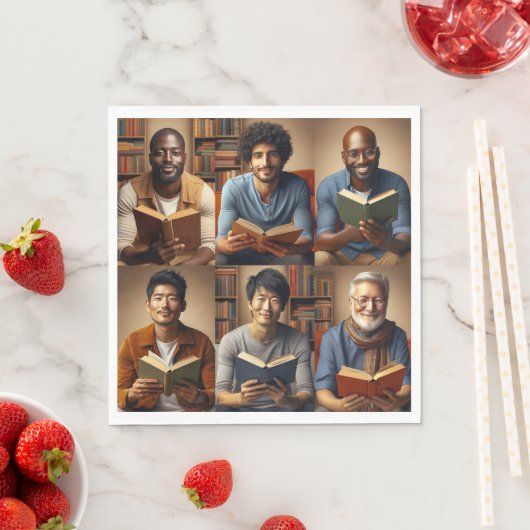 Mannen en boeken servet (Insitu)