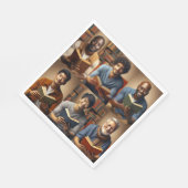 Mannen en boeken servet (Hoek)