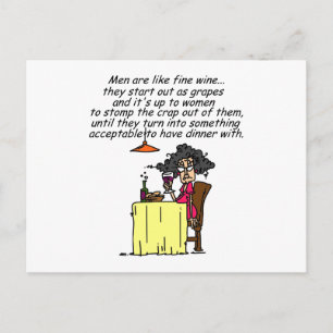 Mannen en FIne Wine Humor Briefkaart