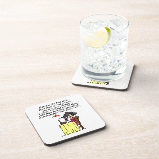 Mannen en FIne Wine Humor Drankjes Onderzetter (Rechterzijde)