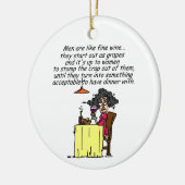 Mannen en FIne Wine Humor Keramisch Ornament (Links)
