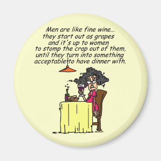 Mannen en FIne Wine Humor Magneet