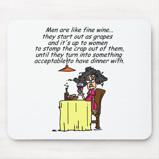 Mannen en FIne Wine Humor Muismat (Voorkant)