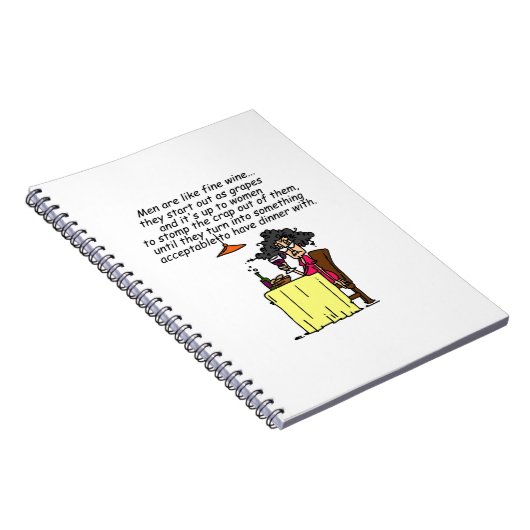 Mannen en FIne Wine Humor Notitieboek (Rechterzijde)