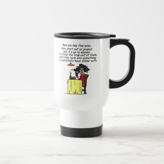 Mannen en FIne Wine Humor Reisbeker (Rechts)