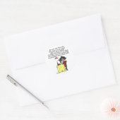 Mannen en FIne Wine Humor Ronde Sticker (Envelop)