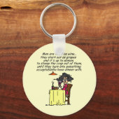 Mannen en FIne Wine Humor Sleutelhanger (Voorkant)