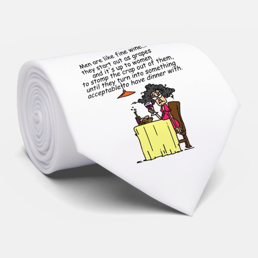 Mannen en FIne Wine Humor Stropdas (Opgerold)