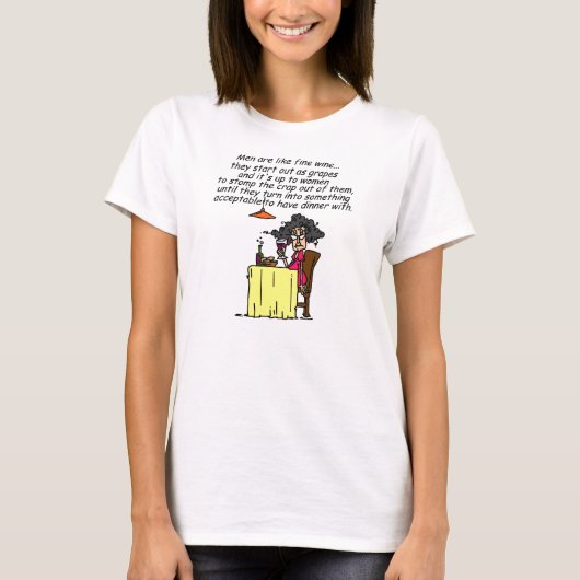 Mannen en FIne Wine Humor T-shirt (Voorkant)