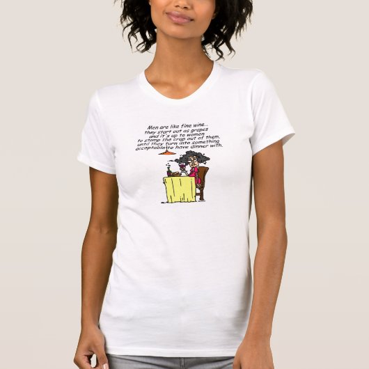 Mannen en FIne Wine Humor T-shirt (Voorkant)