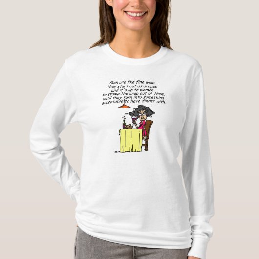 Mannen en FIne Wine Humor T-shirt (Voorkant)