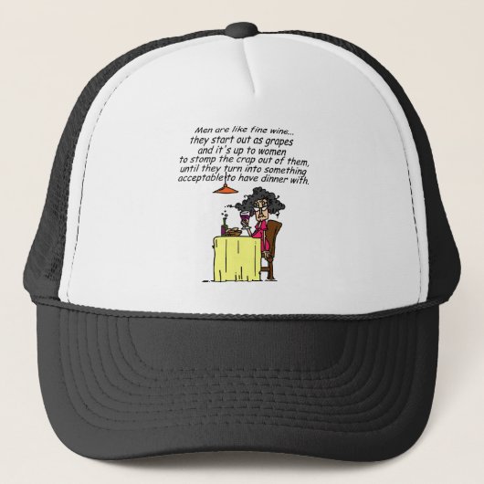 Mannen en FIne Wine Humor Trucker Pet (Voorkant)