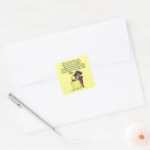 Mannen en FIne Wine Humor Vierkante Sticker (Envelop)