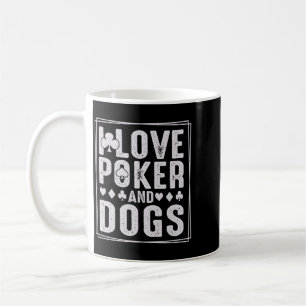 Mannen en honden grappige speelkaart gokker Presta Koffiemok