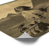 Mannen en kamelen op de poot van de Sfinx, Pyramid Poster (Hoek)