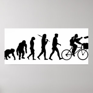 Mannen en krantenbezorgers, jongens en meisjes poster