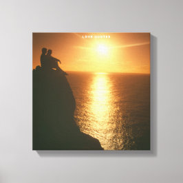 Mannen en Sun canvas Afdruk