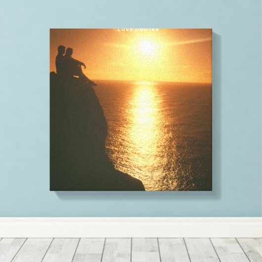 Mannen en Sun canvas Afdruk (Insitu (Houten vloer))