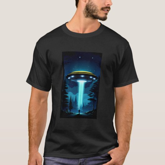 Mannen en UFO T-shirt (Voorkant)