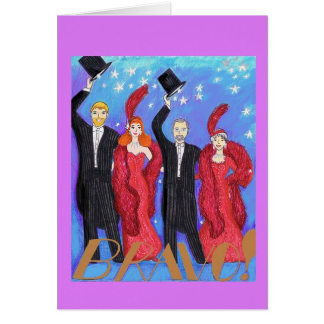 Mannen en vrouwen beginnen aan het podium na Show (Voorkant)