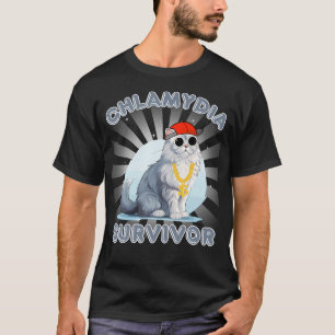 Mannen en Vrouwen Humor Kat Meme Chlamydia Survivo T-shirt