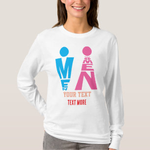 Mannen en Vrouwen Typografie Pictogramontwerp – Ve T-shirt