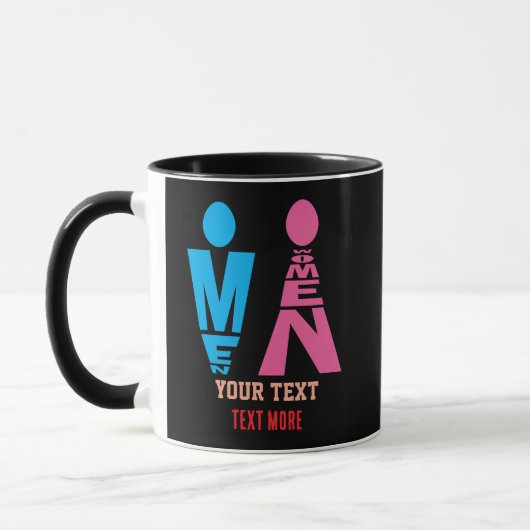 Mannen- en Vrouwentypografie Pictogramontwerp Mok (Links)