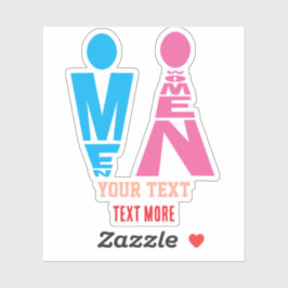 Mannen- en Vrouwentypografie Pictogramontwerp Sticker