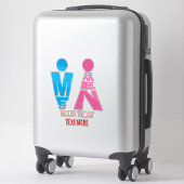 Mannen- en Vrouwentypografie Pictogramontwerp Sticker (Koffer)