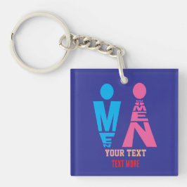 Mannen- en Vrouwentypografie Pictogramontwerp – Ve Sleutelhanger