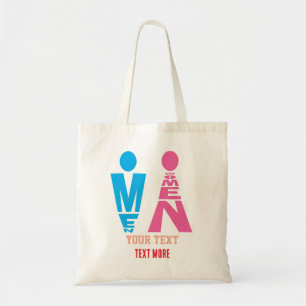 Mannen- en Vrouwentypografie Pictogramontwerp – Ve Tote Bag