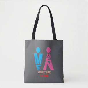 Mannen- en Vrouwentypografie Pictogramontwerp – Ve Tote Bag
