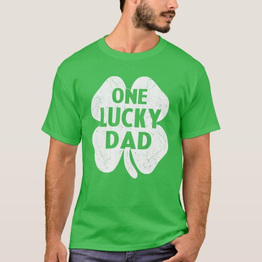 Mannen ene gelukkige vader grappig St. Patricks Da T-shirt (Voorkant)
