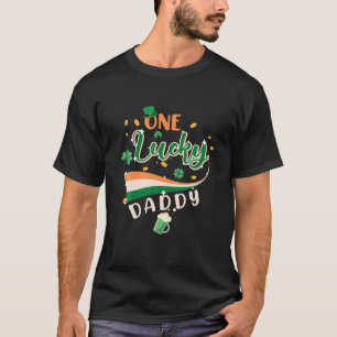 Mannen ene Lucky papa St Patrick's Day Rainbow Fun T-shirt