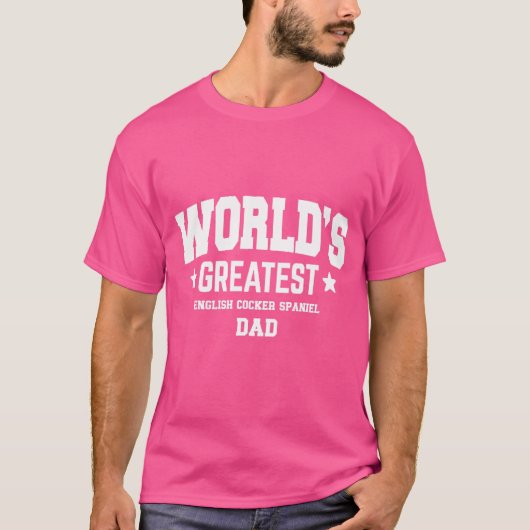 Mannen Engels Cocker Spaniel Dog Dad Pet Theme T-shirt (Voorkant)