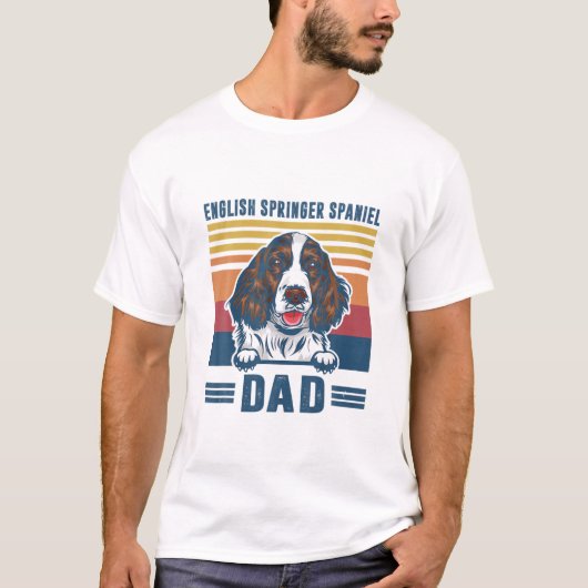 Mannen Engelstalig Spaniel vader vader Retro Eng T-shirt (Voorkant)