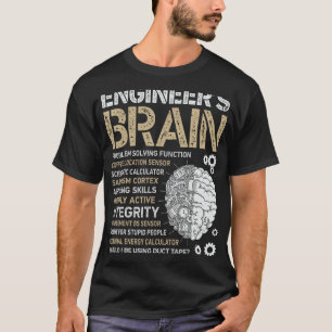 Mannen-engine van de Brain Funny Process Engineer T-shirt