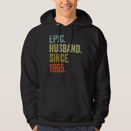 Mannen epic Husband sinds 1965 : bruiloft Hoodie (Voorkant)