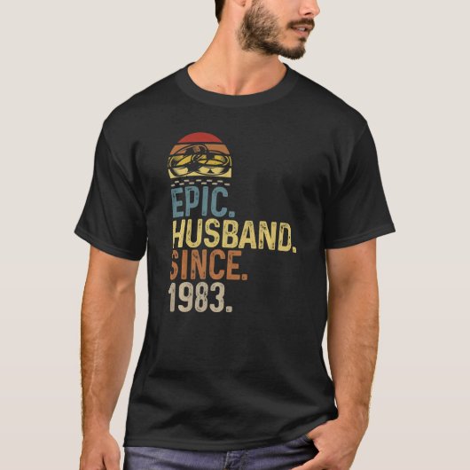 Mannen epic Husband sinds 1983 Jubileum C T-shirt (Voorkant)