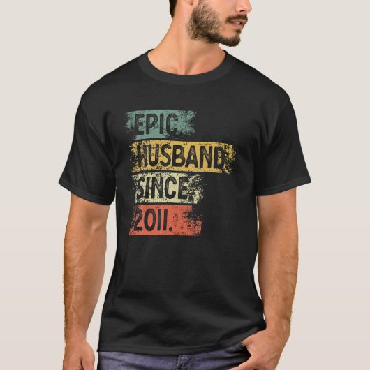 Mannen epic Husband sinds 2011. 10e bruiloft T-shirt (Voorkant)