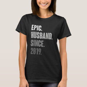 Mannen epic Husband sinds 2019 - vierde bruiloft T-shirt