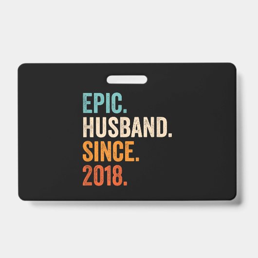 Mannen Epic Husband Sinds de huwelijksdag van 2018 Badge (Voorzijde)