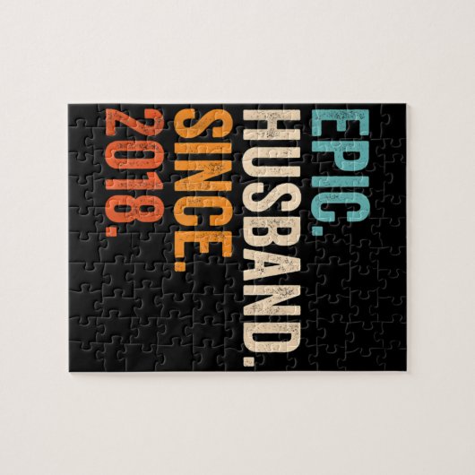 Mannen Epic Husband Sinds de huwelijksdag van 2018 Legpuzzel (Horizontaal)