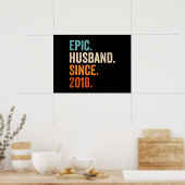 Mannen Epic Husband Sinds de huwelijksdag van 2018 Poster (Keuken)