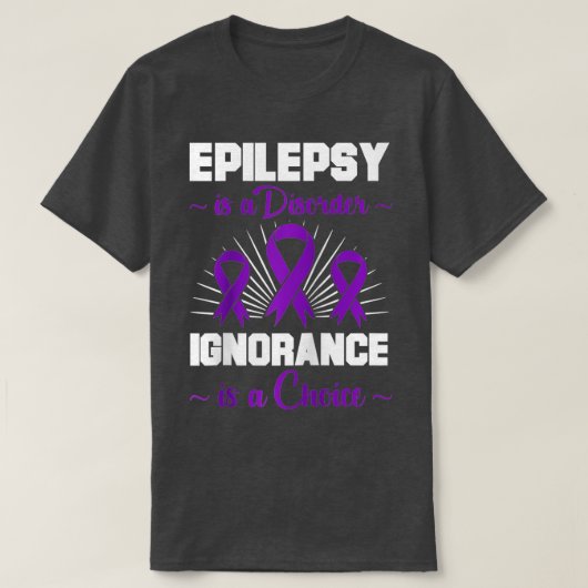 Mannen Epilepsy Warrior Epileptic Day Paars Ribbon T-shirt (Design voorkant)