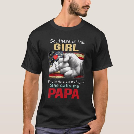 Mannen er is een meisje dat mijn hart heeft gestol t-shirt (Voorkant)