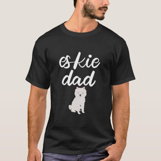 Mannen Eskie Dad Funny American Eskimo Hondenliefh T-shirt (Voorkant)