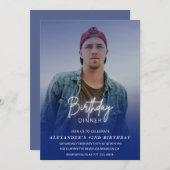 Mannen Eten Foto Navyblauw 42e verjaardag Kaart (Voorkant / Achterkant)