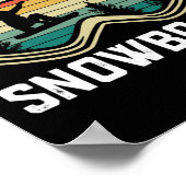 Mannen Eten Slaap Snowboard Grappig Retro Snowboar Poster (Hoek)