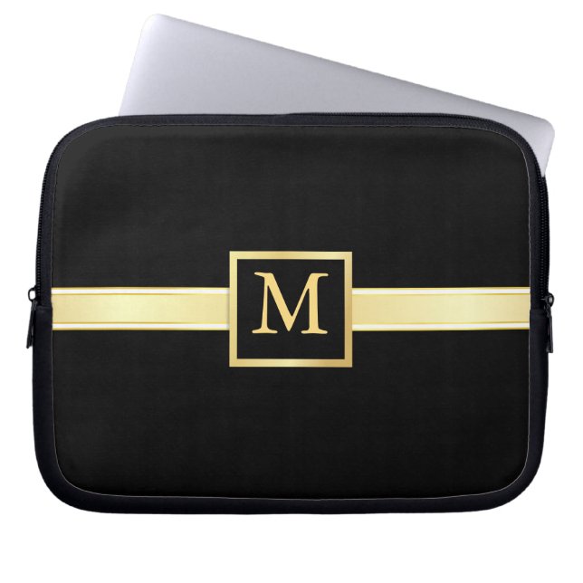 Mannen Executive Style Monogram Laptop Skin Laptop Sleeve (Voorkant)